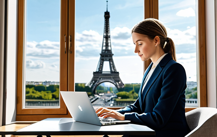 **
"A professional businesswoman in a chic Parisian office, fully clothed in a stylish business suit (skirt and jacket), working on a laptop. Large windows overlooking the Eiffel Tower. Soft, natural lighting. Safe for work. Appropriate attire. Perfect anatomy, natural pose, well-formed hands. Professional, modest, family-friendly. High quality, photorealistic."
**