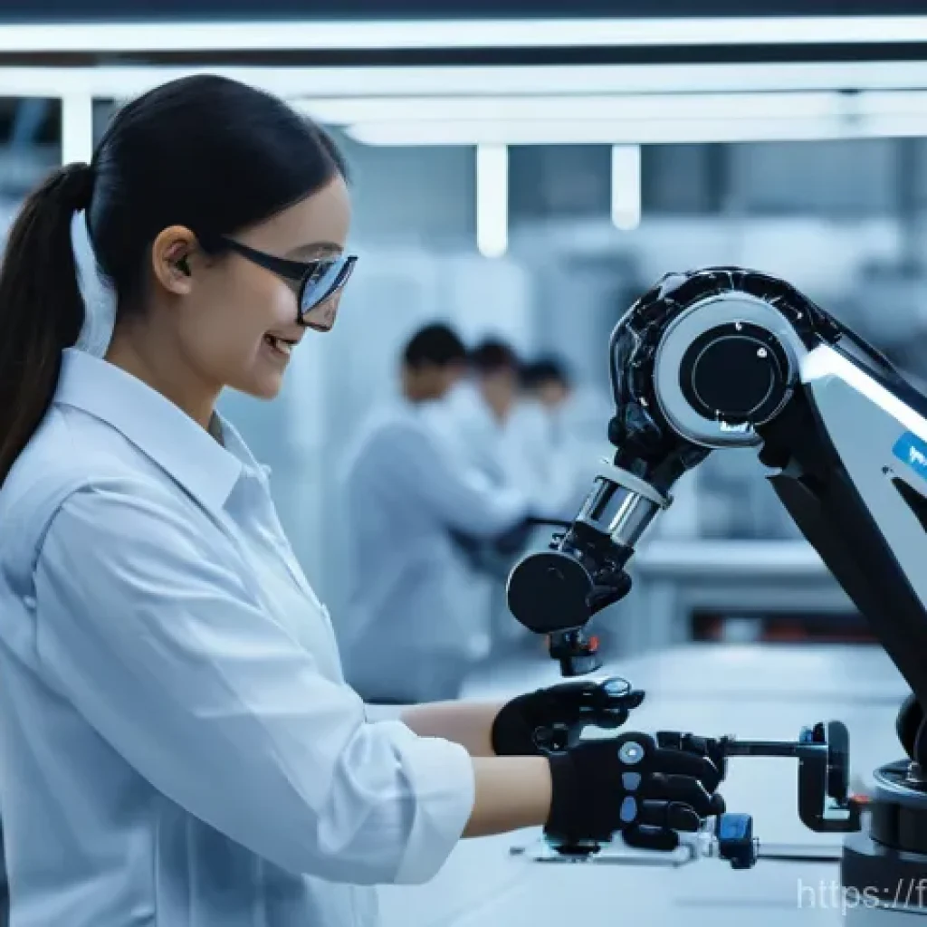 공장자동화 기초 강의 추천 - **Prompt 1: Collaborative Robotics in a High-Tech Manufacturing Facility**
    "A brightly lit, ultr...