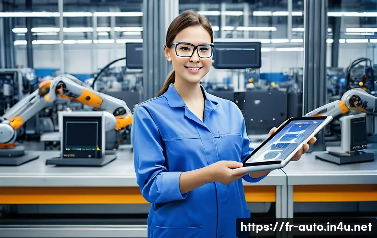 산업용 로봇 유지보수 사례 - **Prompt 1: Cutting-Edge Predictive Maintenance Technician**
"A highly detailed, realistic image...